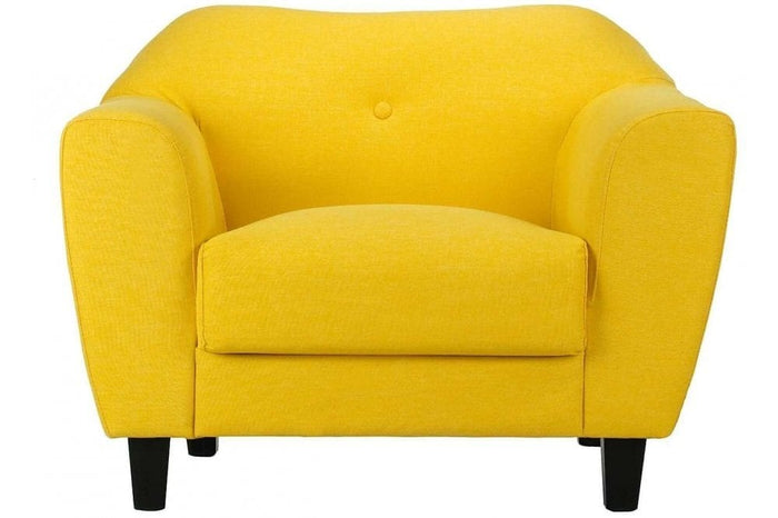 Alex Yellow Fabric Armchair - Furniture Instore