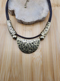 Antique Gold Tone Half-Moon Statement Necklace - Women Jewelry 0536