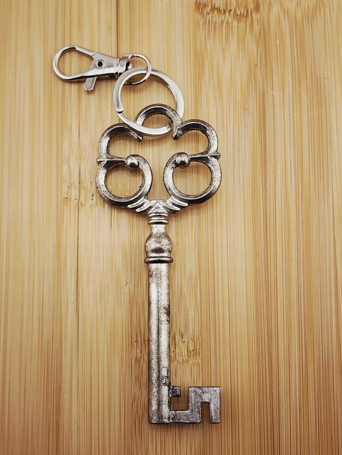 Antique-Style Silver Tone Bag Charm/Keychain