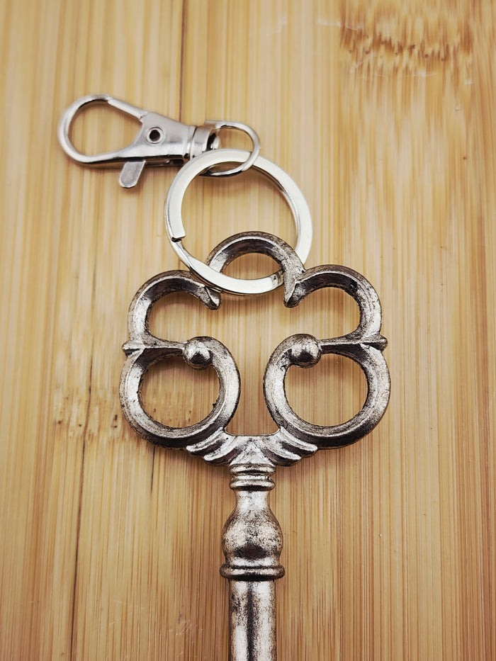 Antique-Style Silver Tone Bag Charm/Keychain