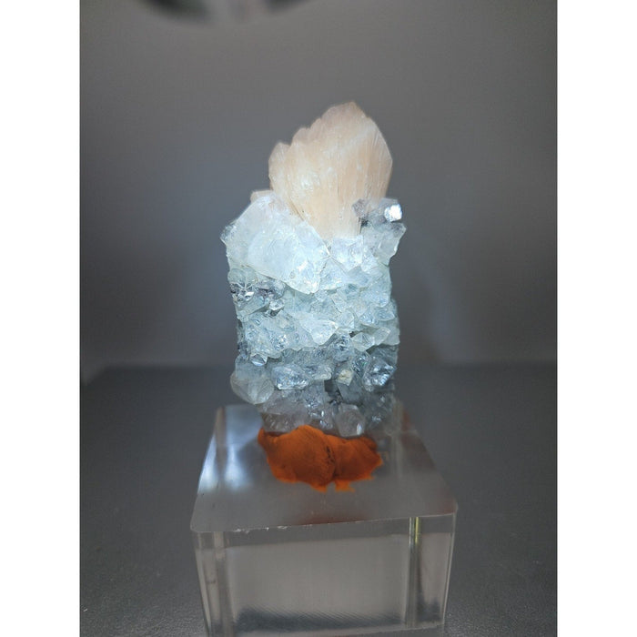Apophyllite with Pink Stilbite Crystal Specimen