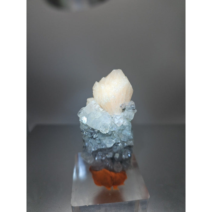 Apophyllite with Pink Stilbite Crystal Specimen
