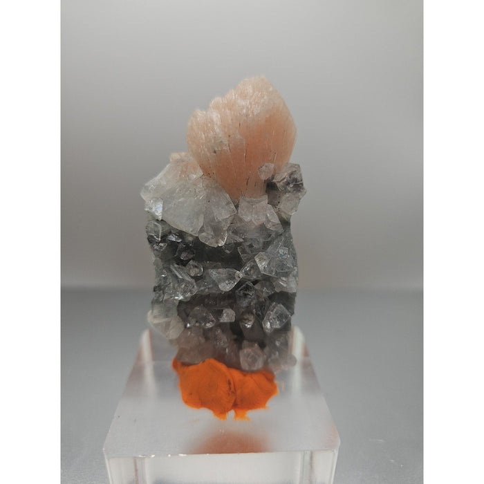 Apophyllite with Pink Stilbite Crystal Specimen