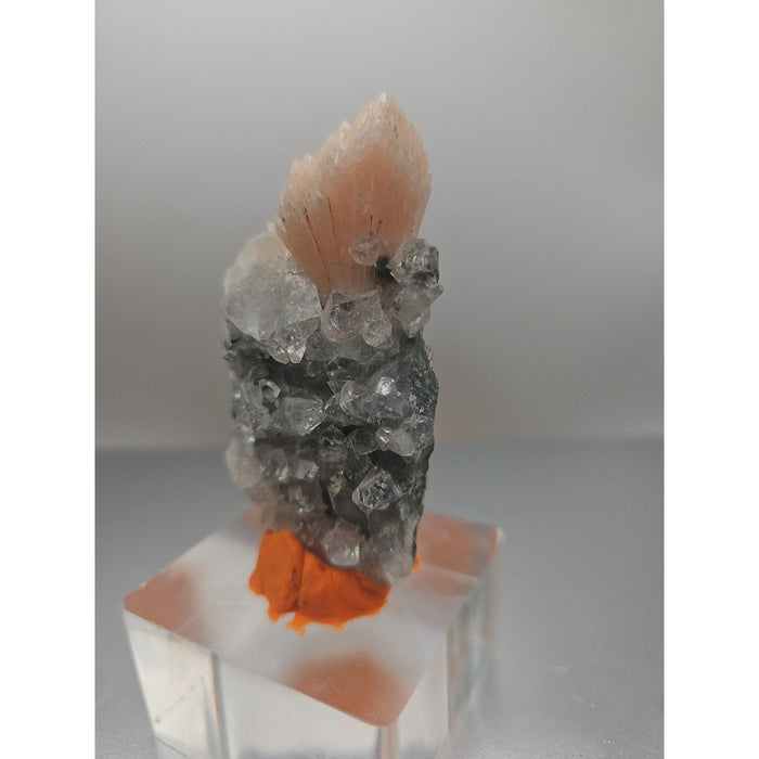 Apophyllite with Pink Stilbite Crystal Specimen