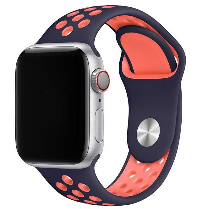 Apple Watch bandje - dubbel - siliconen - blauw zwart mango