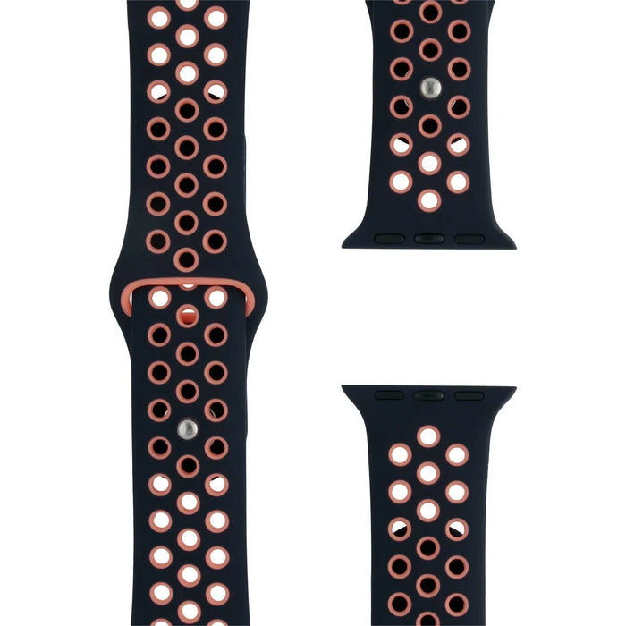 Apple Watch bandje - dubbel - siliconen - blauw zwart mango
