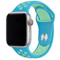 Apple Watch bandje - dubbel - siliconen - chloor blauw groene gloed