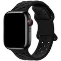 Apple Watch bandje - gevlochten siliconen - zwart