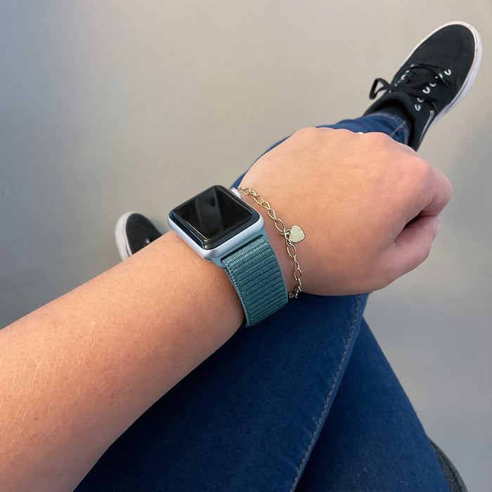 Apple Watch bandje - geweven - nylon - dennengroen