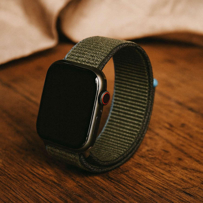 Apple Watch bandje - geweven - nylon - inverness groen
