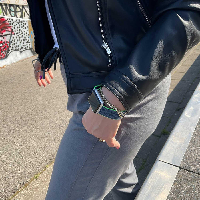 Apple Watch bandje - geweven - nylon - neon limoen