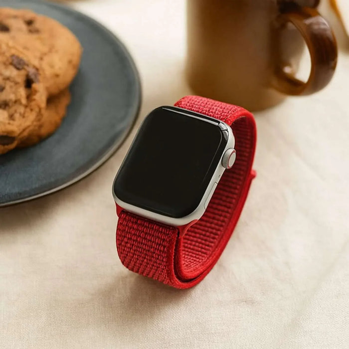 Apple Watch bandje - geweven - nylon - rood