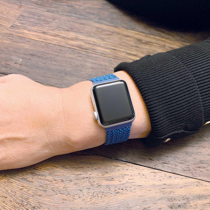 Apple Watch bandje - nylon - gevlochten solo - atlantische blauw