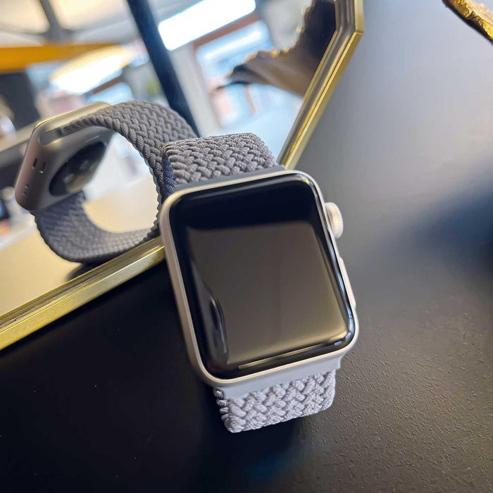 Apple Watch bandje - nylon - gevlochten solo - leisteen