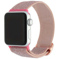 Apple Watch bandje - nylon - geweven gesp - glitter lichtroze