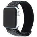 Apple Watch bandje - nylon - geweven gesp - glitter zwart