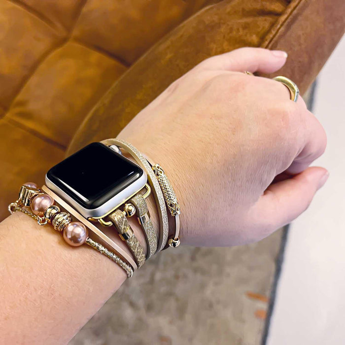 Apple Watch bandje - sieraad - Liz goud glitter