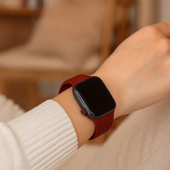 Apple Watch bandje - siliconen - wijnrood
