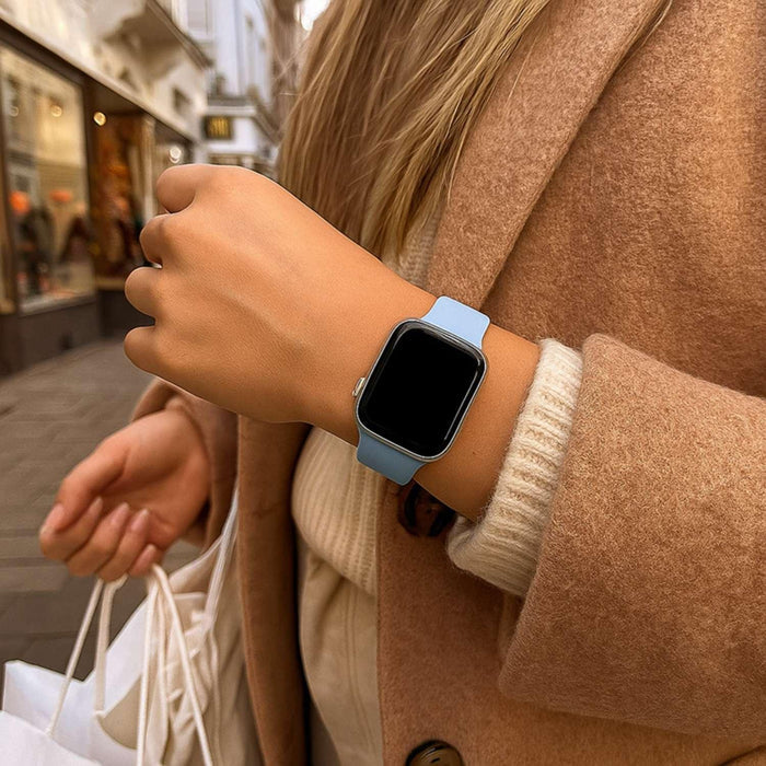 Apple Watch bandje - siliconen - zachtblauw