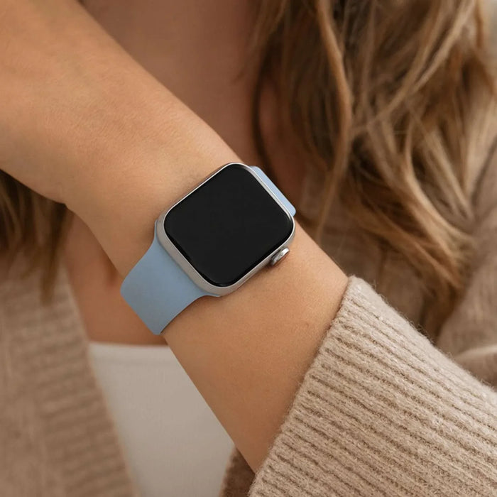 Apple Watch bandje - siliconen - zachtblauw