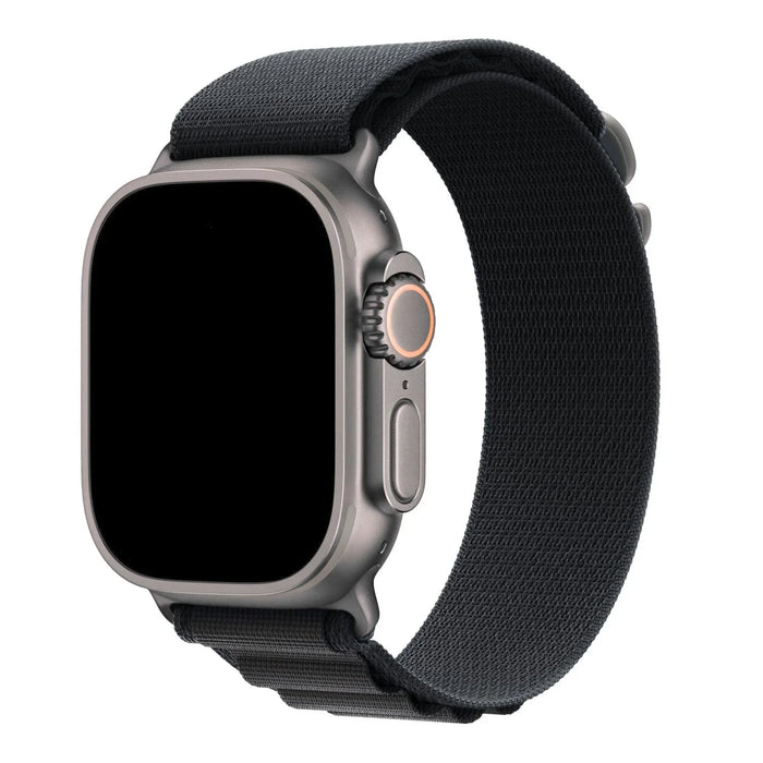 Apple Watch bandje Alpine - nylon - zwart - zilver