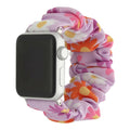 Apple Watch bandje Bloomsy - scrunchie - nylon - bloemen roze