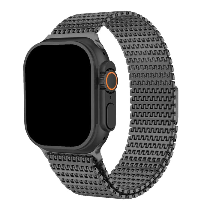 Apple Watch bandje Brava - staal - zwart