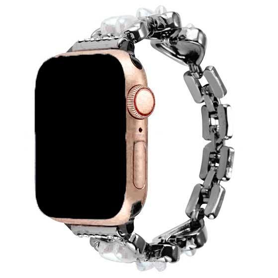 Apple Watch bandje Demi - staal - zwart
