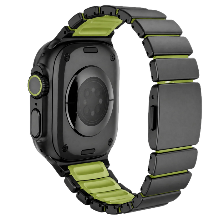 Apple Watch bandje Ember - staal - zwart groen