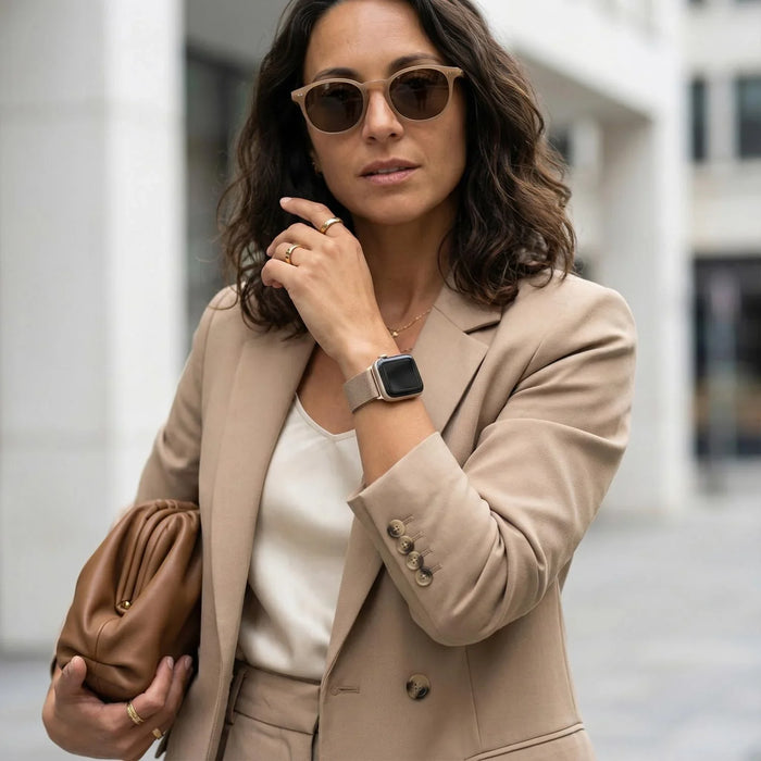 Apple Watch bandje Fiore - milanese - champagne