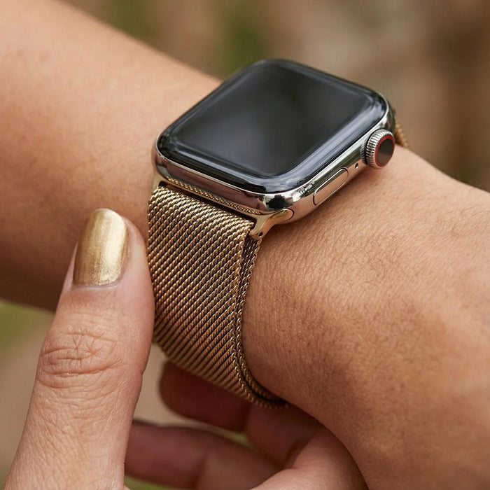 Apple Watch bandje Fiore - milanese - champagne