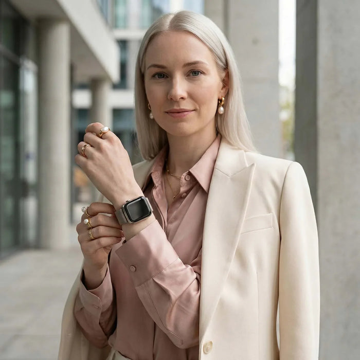 Apple Watch bandje Fiore - milanese - naturel