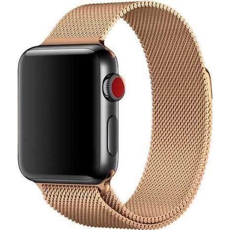 Apple Watch bandje Fiore - milanese - rose goud