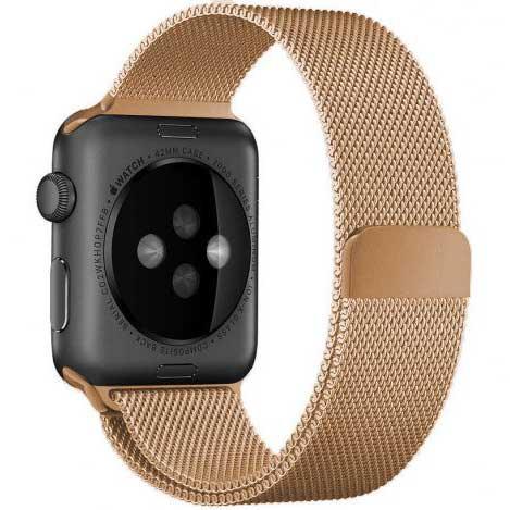 Apple Watch bandje Fiore - milanese - rose goud