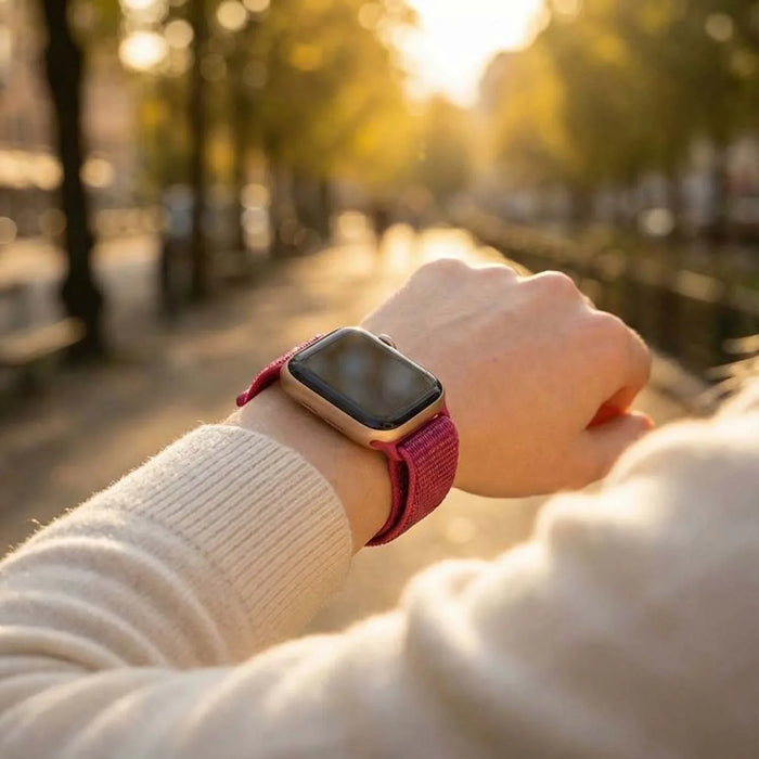 Apple Watch bandje Flyne - geweven - nylon - drakenfruit