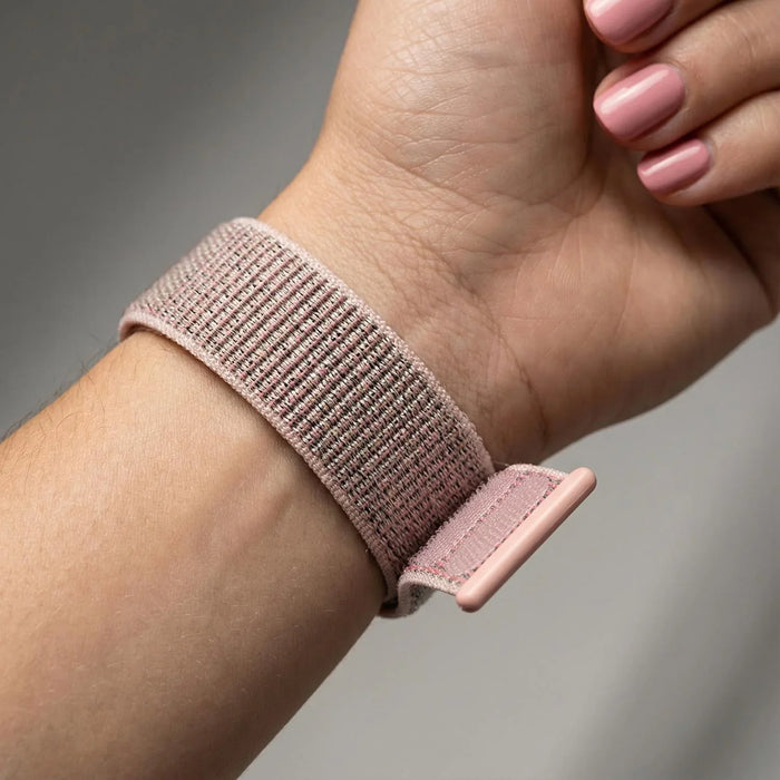 Apple Watch bandje Flyne - geweven - nylon - pink sand