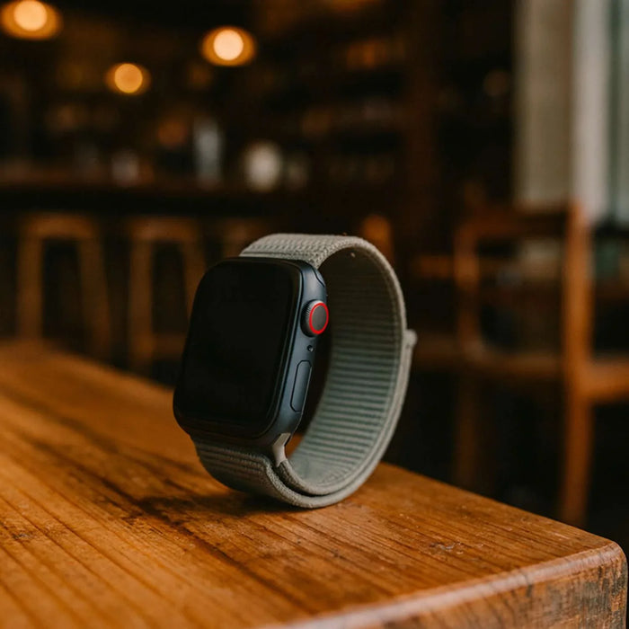 Apple Watch bandje Flyne - geweven - nylon - saliegroen
