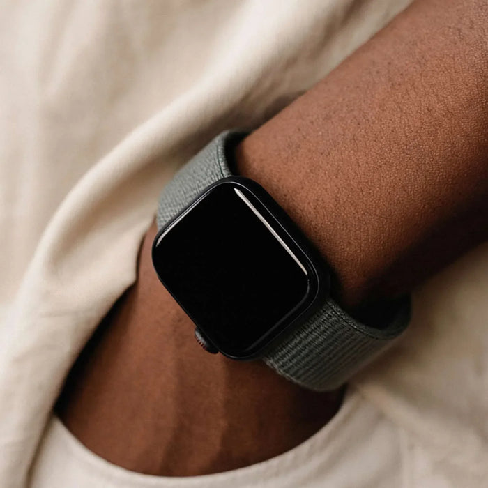 Apple Watch bandje Flyne - geweven - nylon - saliegroen