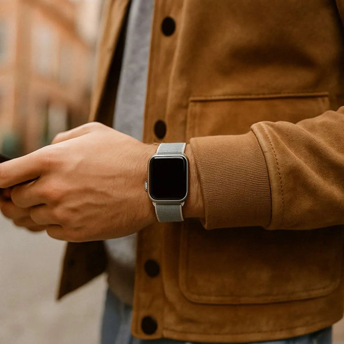 Apple Watch bandje Flyne - geweven - nylon - zeeschelp