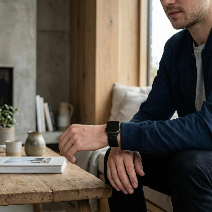 Apple Watch bandje Flyne - geweven - nylon - zwart