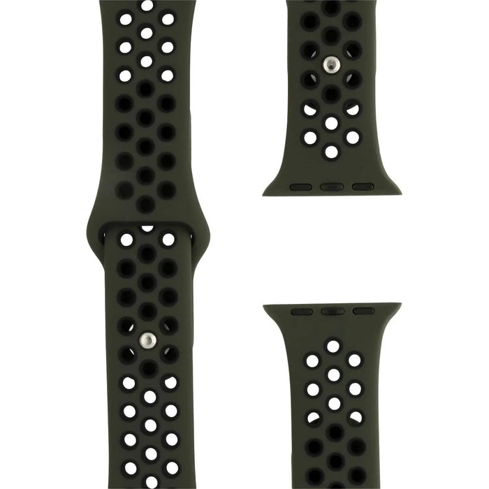 Apple Watch bandje Fusion - dubbel - siliconen - army groen zwart