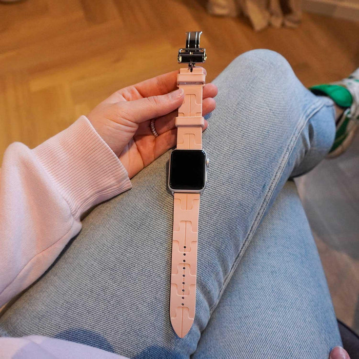 Apple Watch bandje kilim - siliconen - pink sand