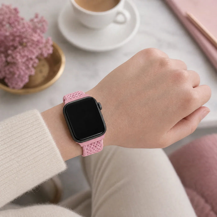 Apple Watch bandje Knit - nylon - roze