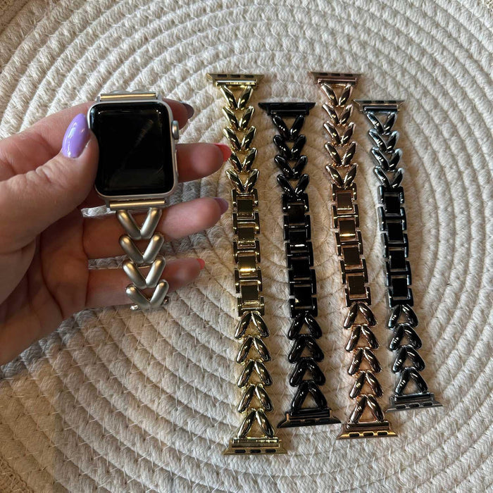 Apple Watch bandje Lisa - staal - sterrenlicht
