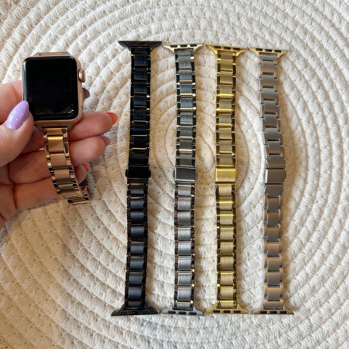 Apple Watch bandje Noor - staal - rose goud