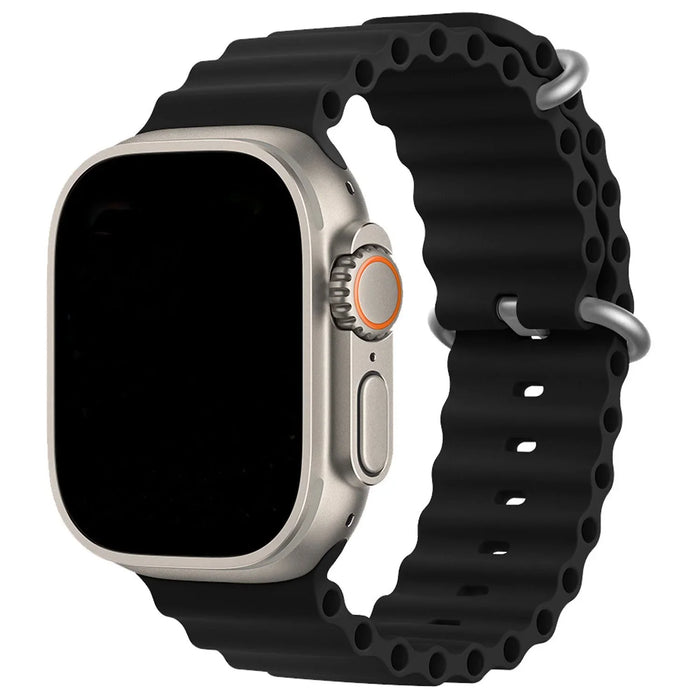 Apple Watch bandje Ocean - siliconen - zwart