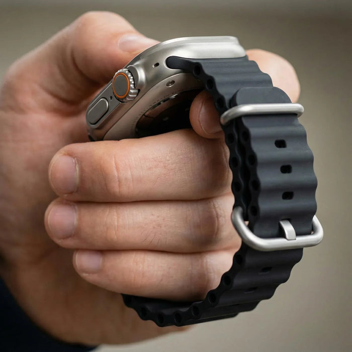 Apple Watch bandje Ocean - siliconen - zwart