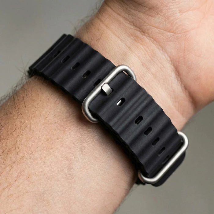 Apple Watch bandje Ocean - siliconen - zwart