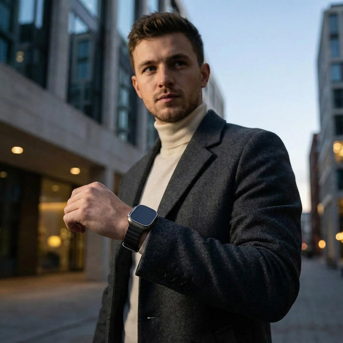 Apple Watch bandje Ocean - siliconen - zwart