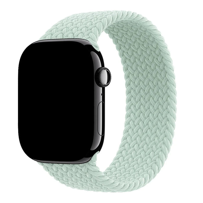 Apple Watch bandje Onyx - gevlochten - solo - nylon - aquamarijn